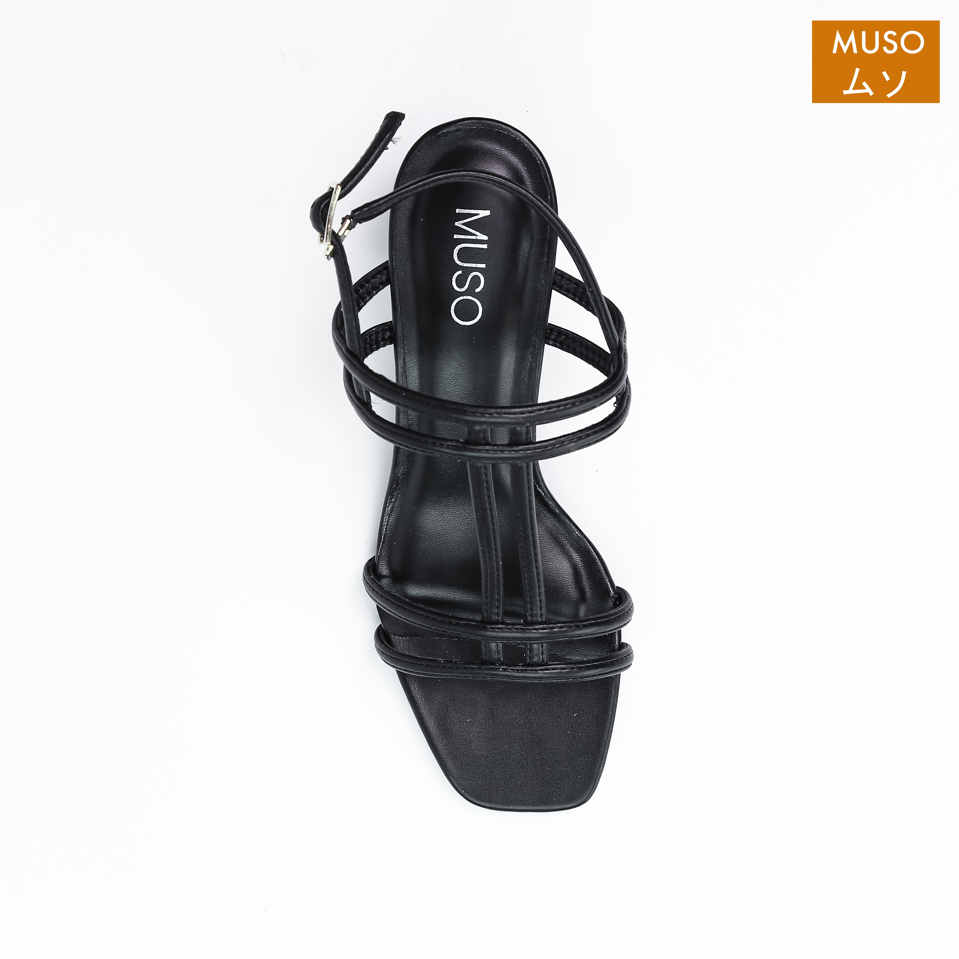 Sandal Cao Gót 4 Quai Ngang Đế Vuông 7cm MUSO SDCGMS002 - Hàng Chính Hãng