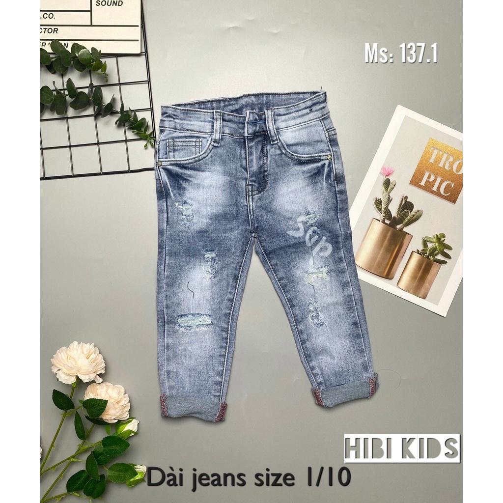 Quần jeans dài cho bé trai phối đồ đi chơi đi tiệc phong cách đẹp size 12-25kg hàng co giãn thoải mái