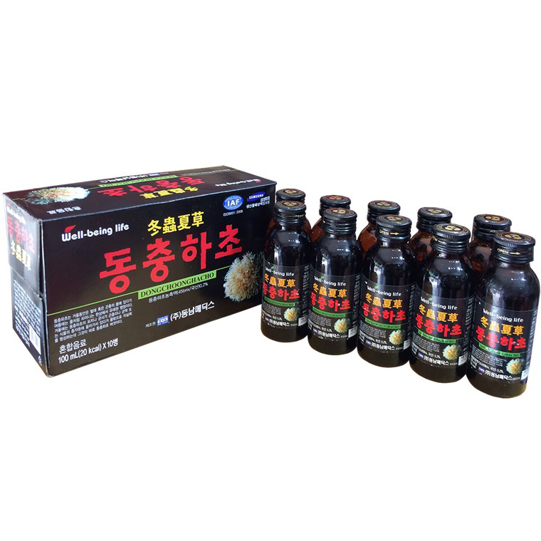 Hộp nước uống đông trùng hạ thảo- Dongchoonghacho (10 chai x 100ml)