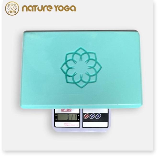 Gạch tập Yoga Eva 10cm nặng 311g độ cứng cao không lún in hoa Sen chính hãng Nature