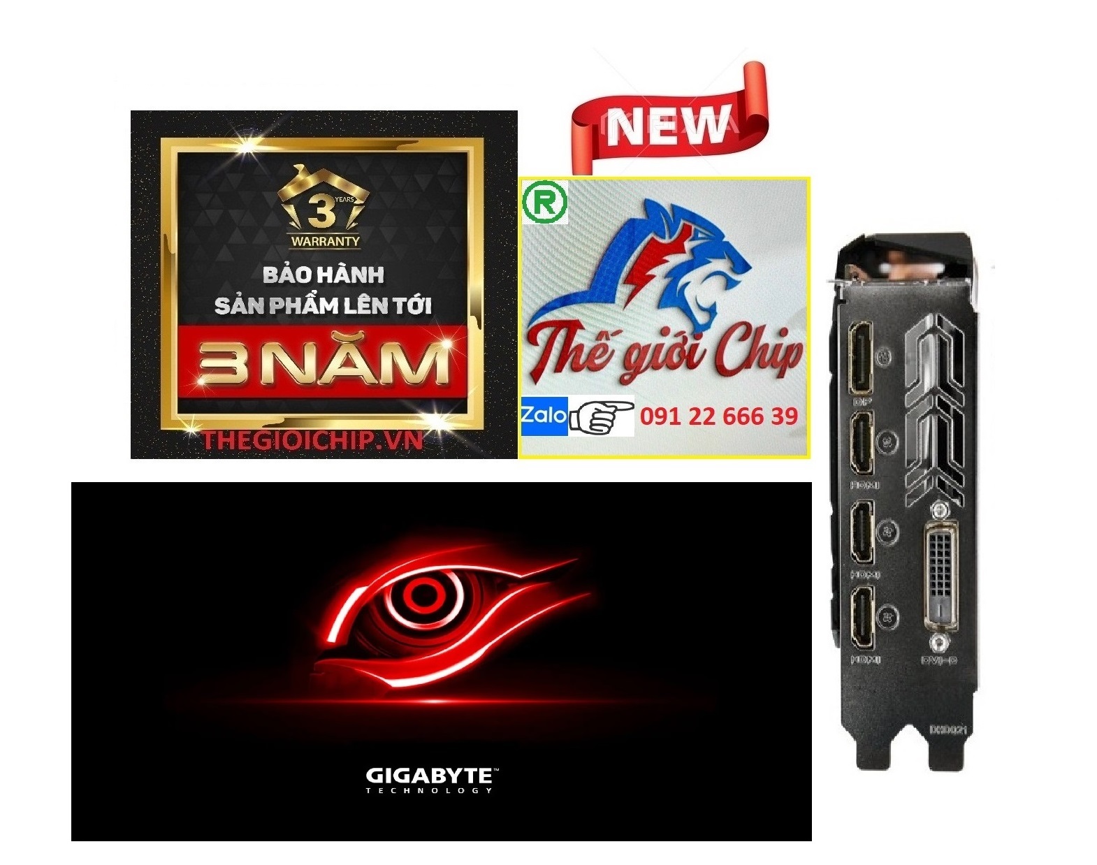 VGA (Cạc màn hình) GIGABYTE GTX 1050Ti (GV-N105TWF2OC-4GD) 4GB/2FAN - HÀNG CHÍNH HÃNG