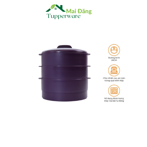 Xửng hấp 3 tầng Steam It Tupperware (màu tím)