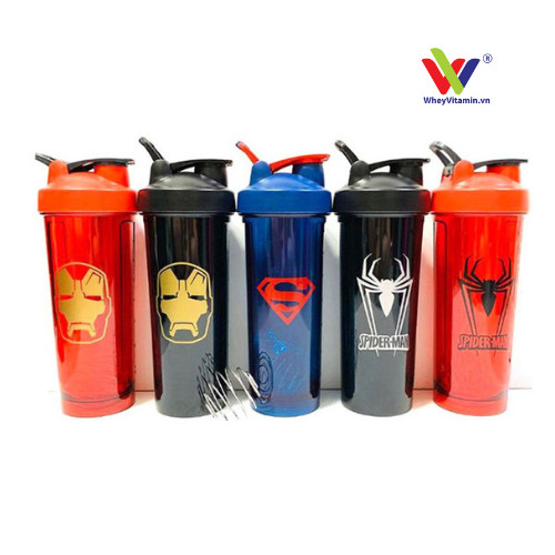 Bình Lắc Tập Gym ️Bình nước đa năng️ Bình lắc Shaker Thể -Siêu Anh Hùng Marvel 700ml (Chất liệu nhựa cao cấp)