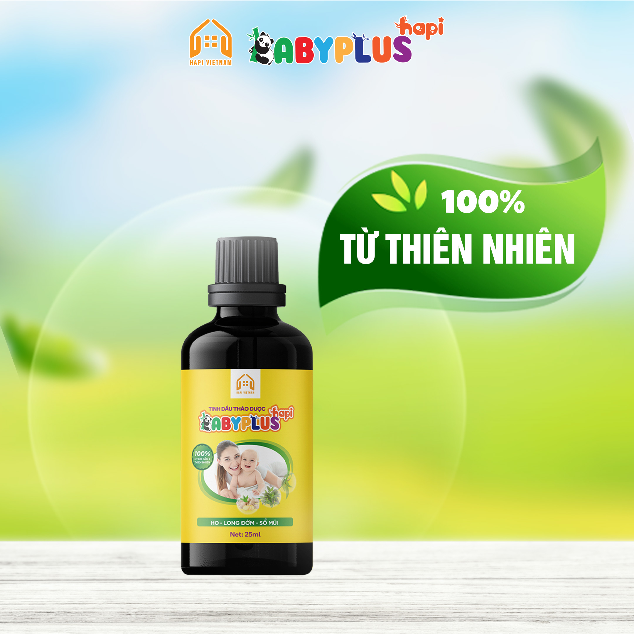 Tinh dầu thảo dược BABYPLUS Hapi - Sạch long đờn, hết ho, sổ mũi, tăng sức đề kháng