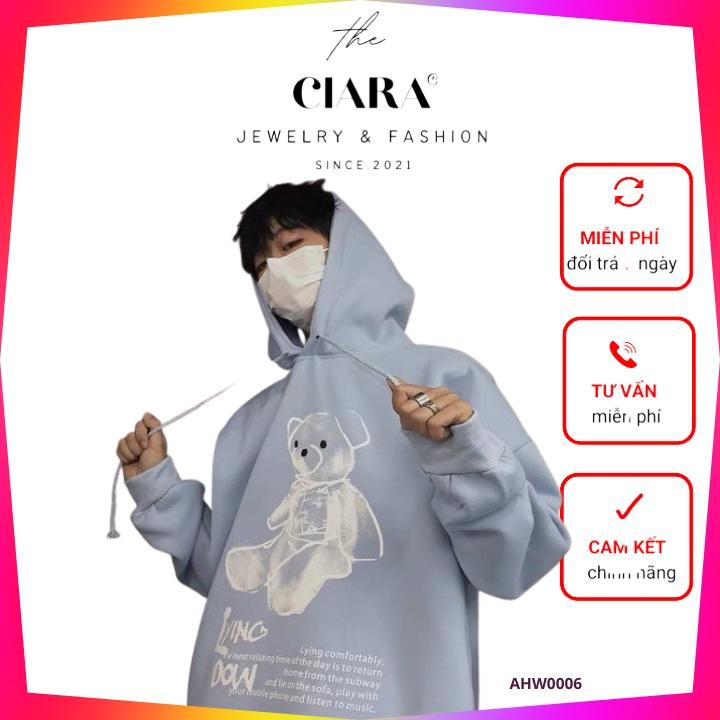 ÁO HOODIE NAM NỮ̀ ̣̆ ̂́ ̂̃Áo Hoodie CIARA Nỉ Bông GẤU TEDDY Cá Tính Phong Cách Hàn Quốc Năng Động