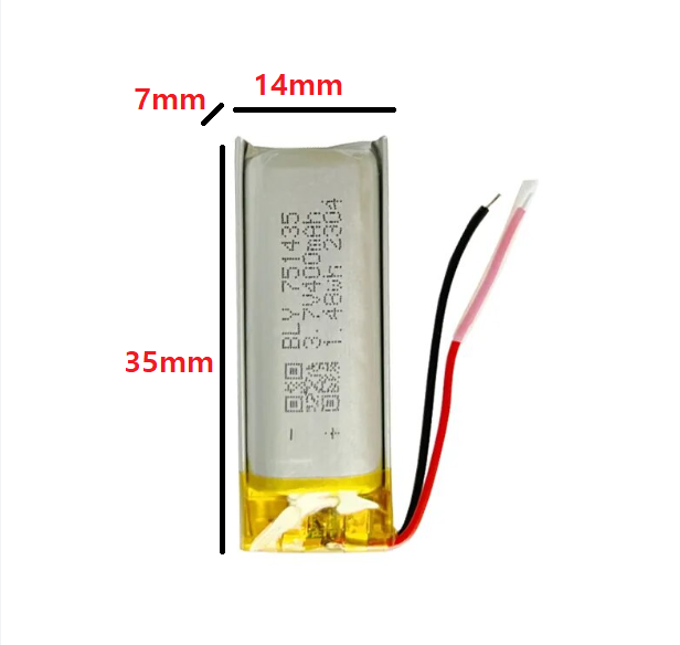 Pin sạc Lithium LiPo 1s 3.7V 400mah 751435 Cho tai nghe,loa Mp3 MP4 MP5 GPS PSP Bluetooth
