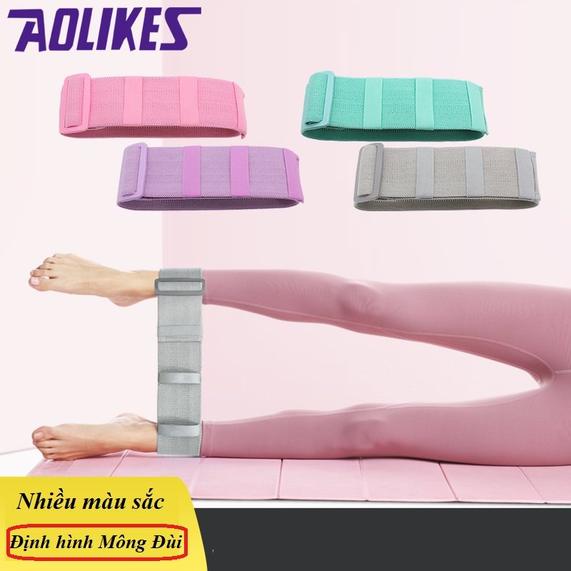 Dây Kháng Lực Tập Mông Đùi Có Khóa Điều Chỉnh 120Ib, Dây Miniband, Đàn Hồi Kháng Lực Tập Mông Aolikes Tự Do Điều Chỉnh Chu Vi - Màu Xám
