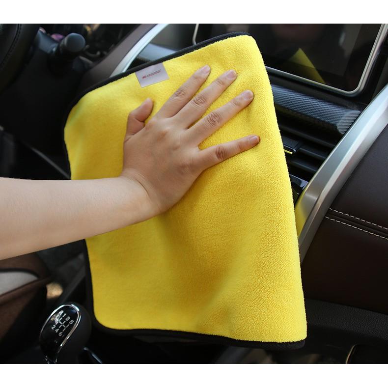 Khăn 2 lớp lau xe đa năng thấm hút tốt loại cao cấp dày 900GSM có clip mô tả