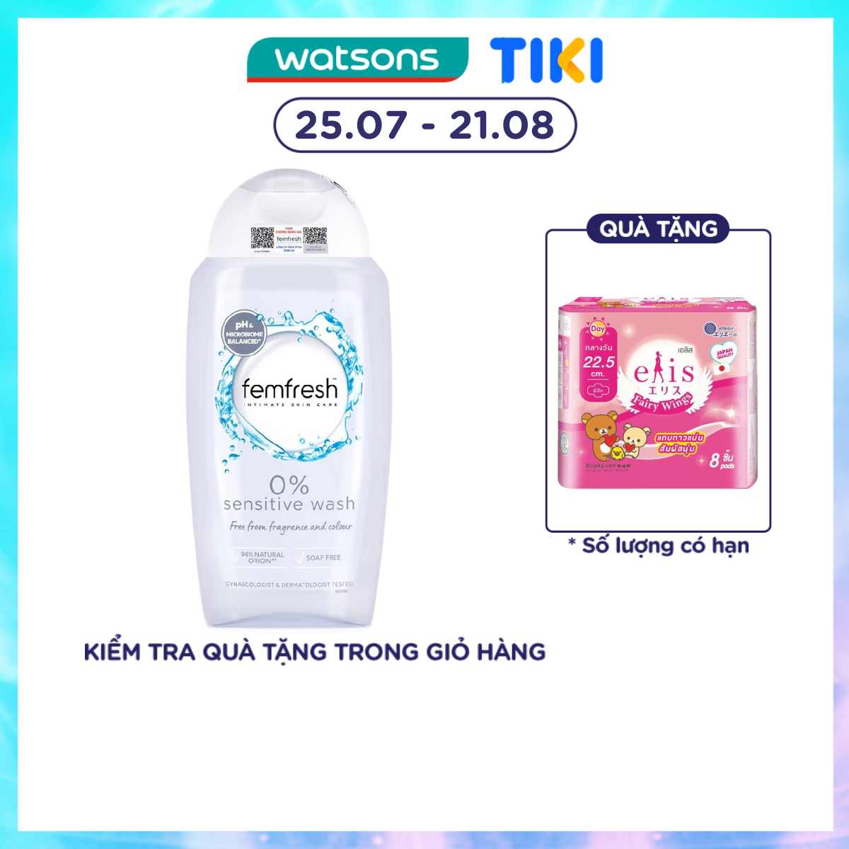 Dung Dịch Vệ Sinh Phụ Nữ Femfresh 0% Sensitive Intimate Wash 250ml