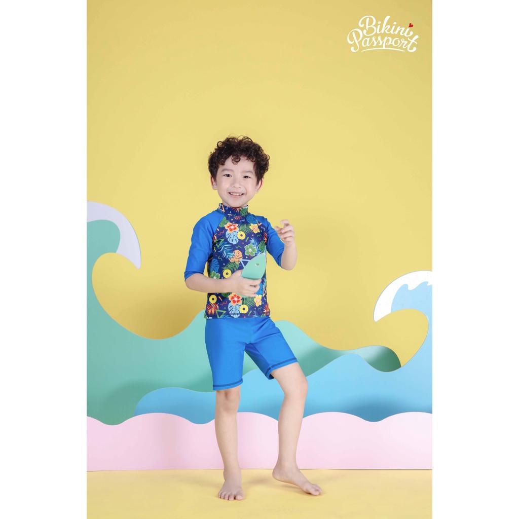 Đồ bơi áo tắm em bé BIKINI PASSPORT KID - Hai mảnh quần lửng áo tay dài - Floral-KD015_FLO