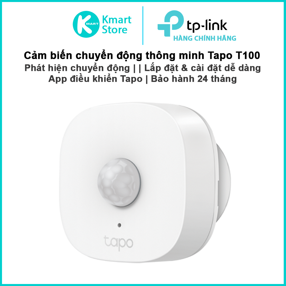 Cảm biến chuyển động thông minh Tapo T100 | Phát hiện chuyển động | Cài đặt / Cảnh báo qua App Tapo | Bảo hành 1 năm | Hàng Chính Hãng