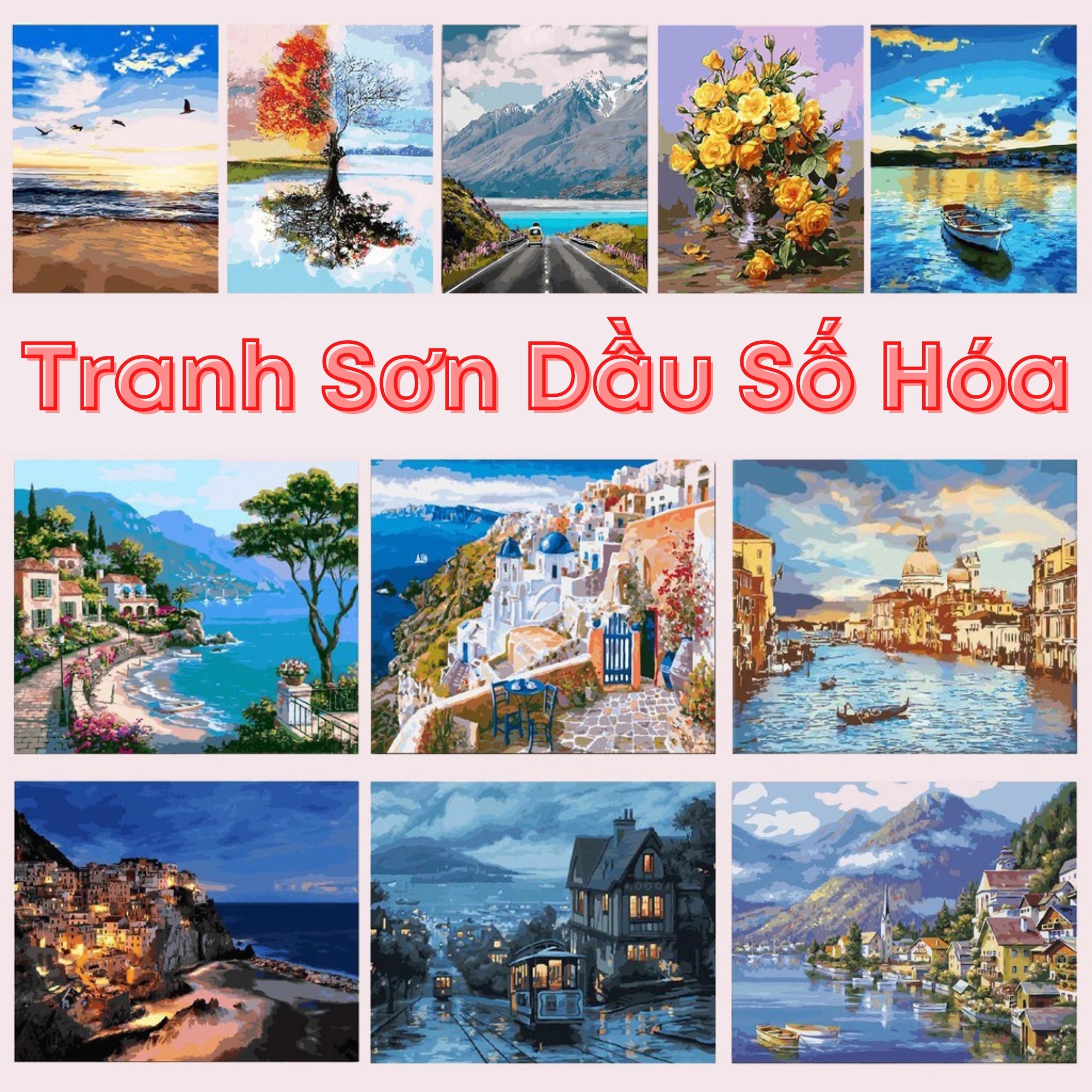 Tranh Sơn Dầu Số Hóa Dali - Tranh Tự Tô Nhiều Mẫu Khác Nhau - DIY Paint By Numbers
