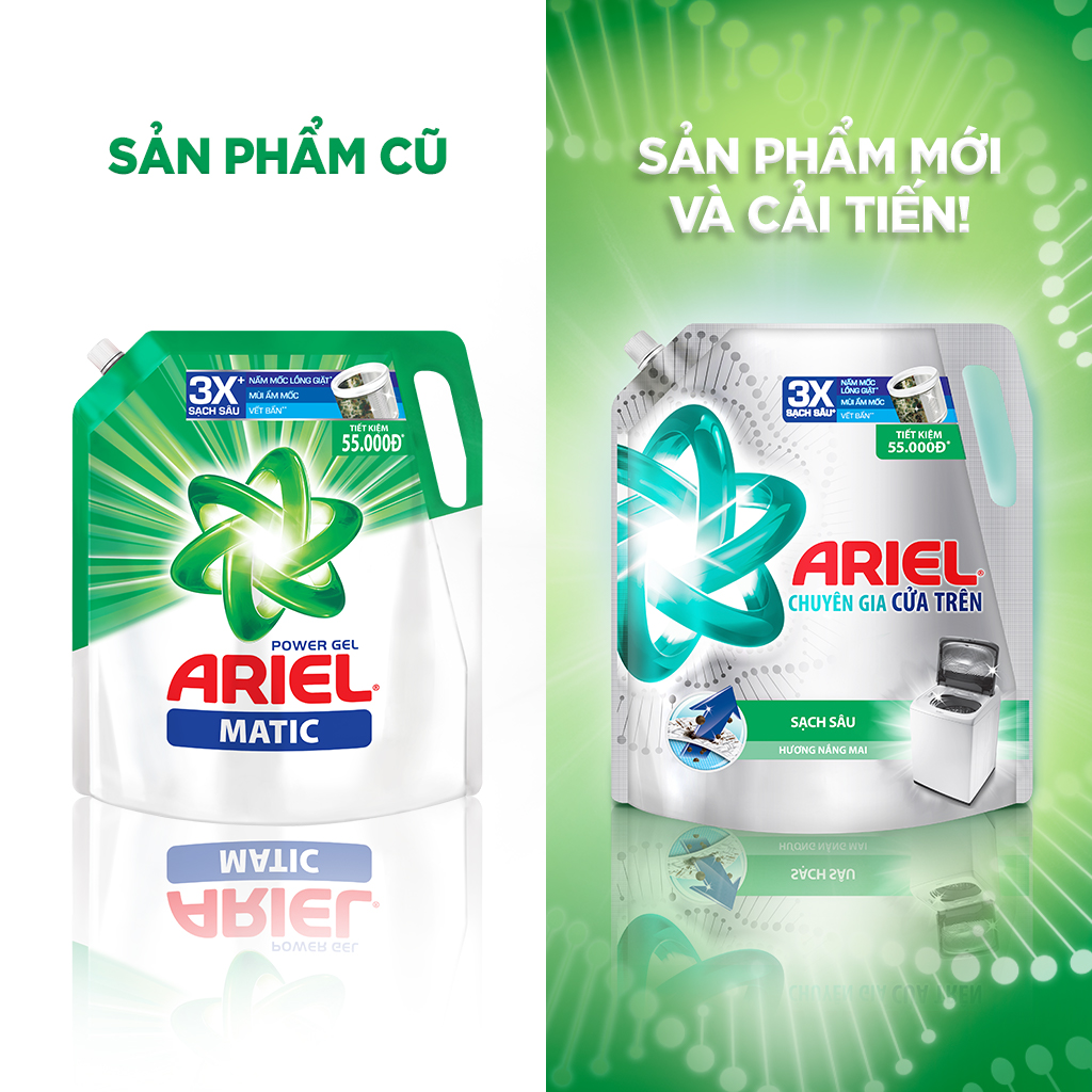 Combo 2 Nước Giặt ARIEL Matic Chuyên Gia Cửa Trên Túi 3.25KG/3.2KG