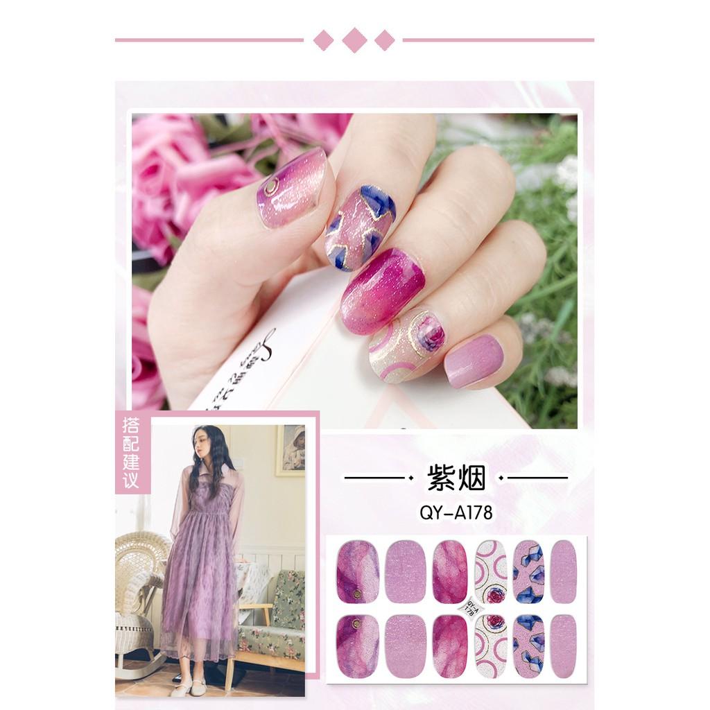 20 Miếng dán móng tay nail nhũ theo phong cách thời trang N07