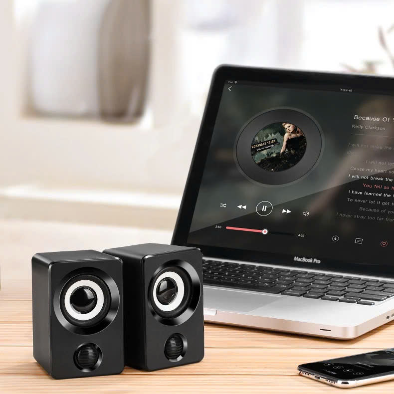 Loa vi tính để bàn SUPER BASS cực đã dòng loa cao cấp cho laptop, pc, điện thoại MÀU ĐEN - Hàng Chính Hãng