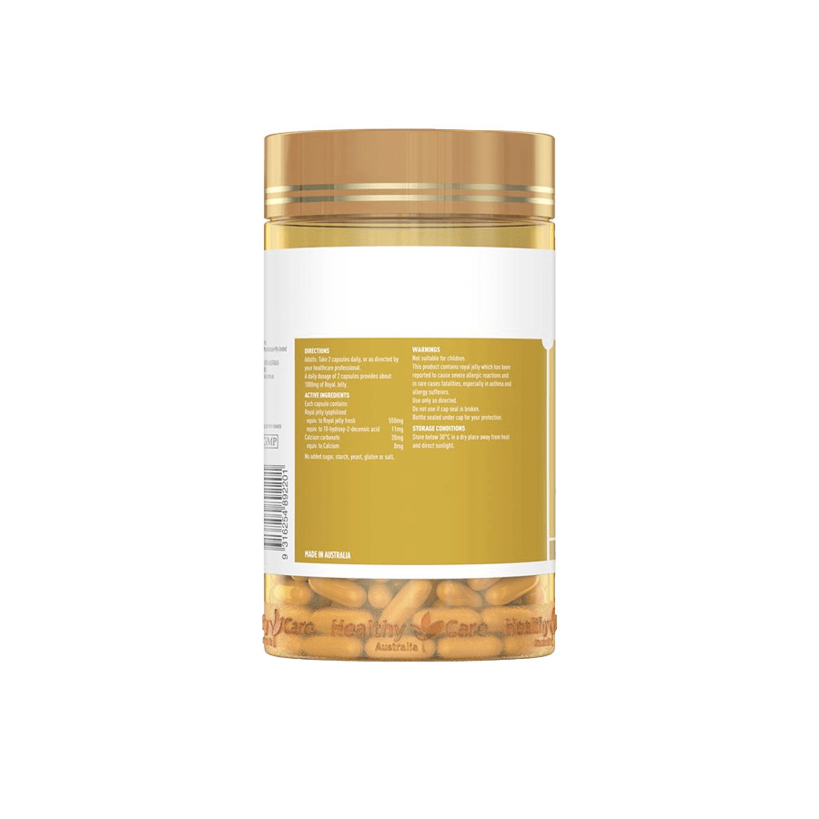 Sữa Ong chúa Healthy Care Royal Jelly Úc Hỗ trợ đẹp da, làm chậm quá trình lão hóa, giảm nám, tàn nhanh, tăng sức khỏe tổng thể - OZ Slim Store