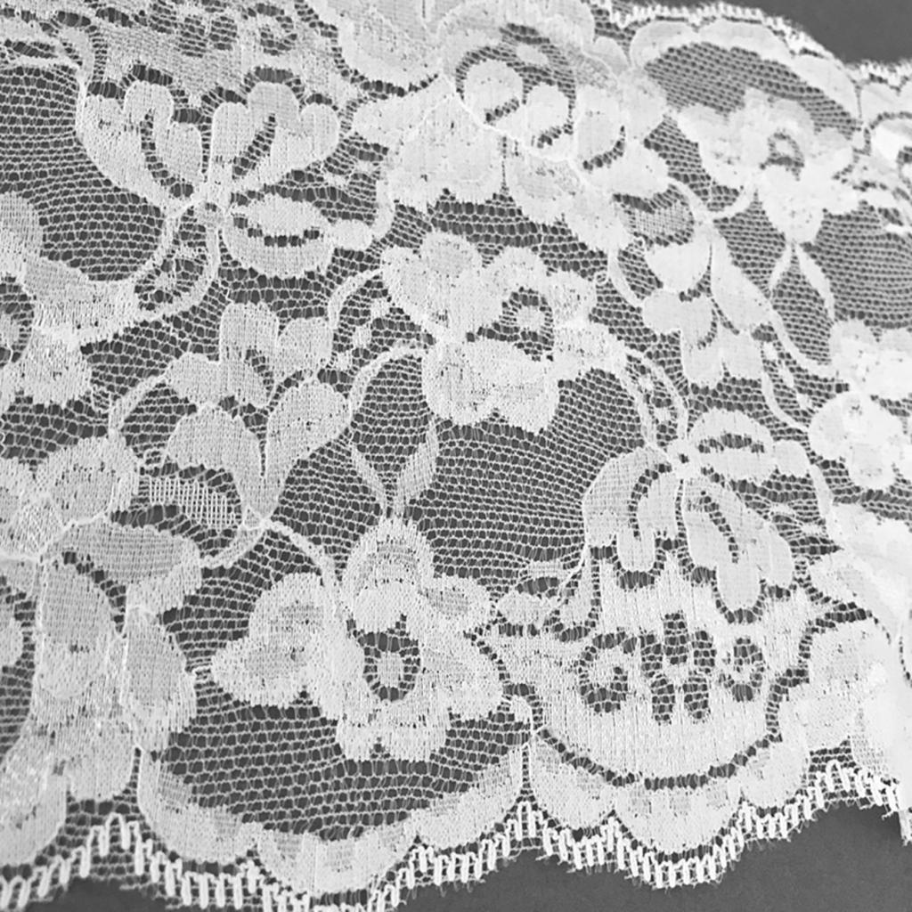 5 Yards 15cm Tiny Stretch Lace Ribbon Floral Trim Sewing Lace Fabric Applique Clothing Accessories Crafts for Bridal Wedding Veils Dress DIY