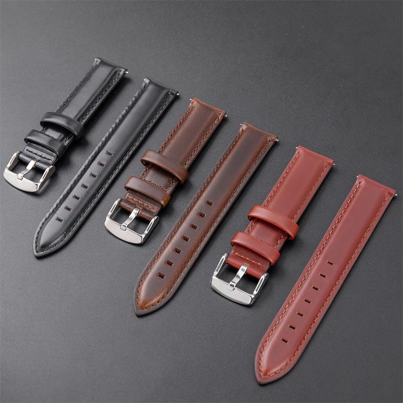 Dây đồng hồ da bò cao cấp chốt thông minh size 12 13 14 16 17 18 19 10 22mm - BO-50