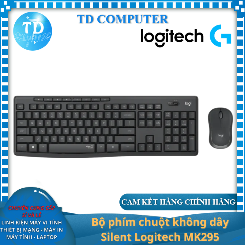 Bộ phím chuột không dây Silent Logitech MK295 - Hàng chính hãng DigiWorld phân phối