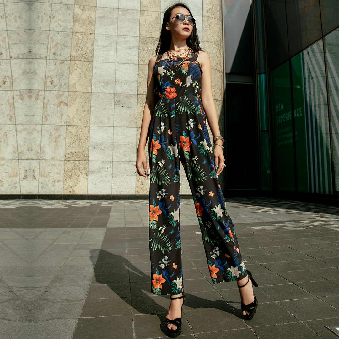 Jumpsuit Áo Liền Quần Thời trang thiết kế Hity DRE096 Đồ Bay Dài (In Hoa)