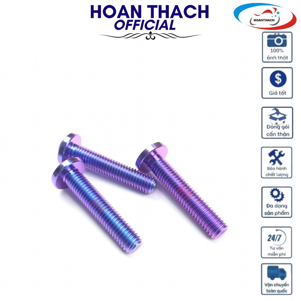 Ốc Gr5 8L40 Đầu Dù Xanh Tím gắn nhiều dòng xe máy SP016448 (giá 1 con)