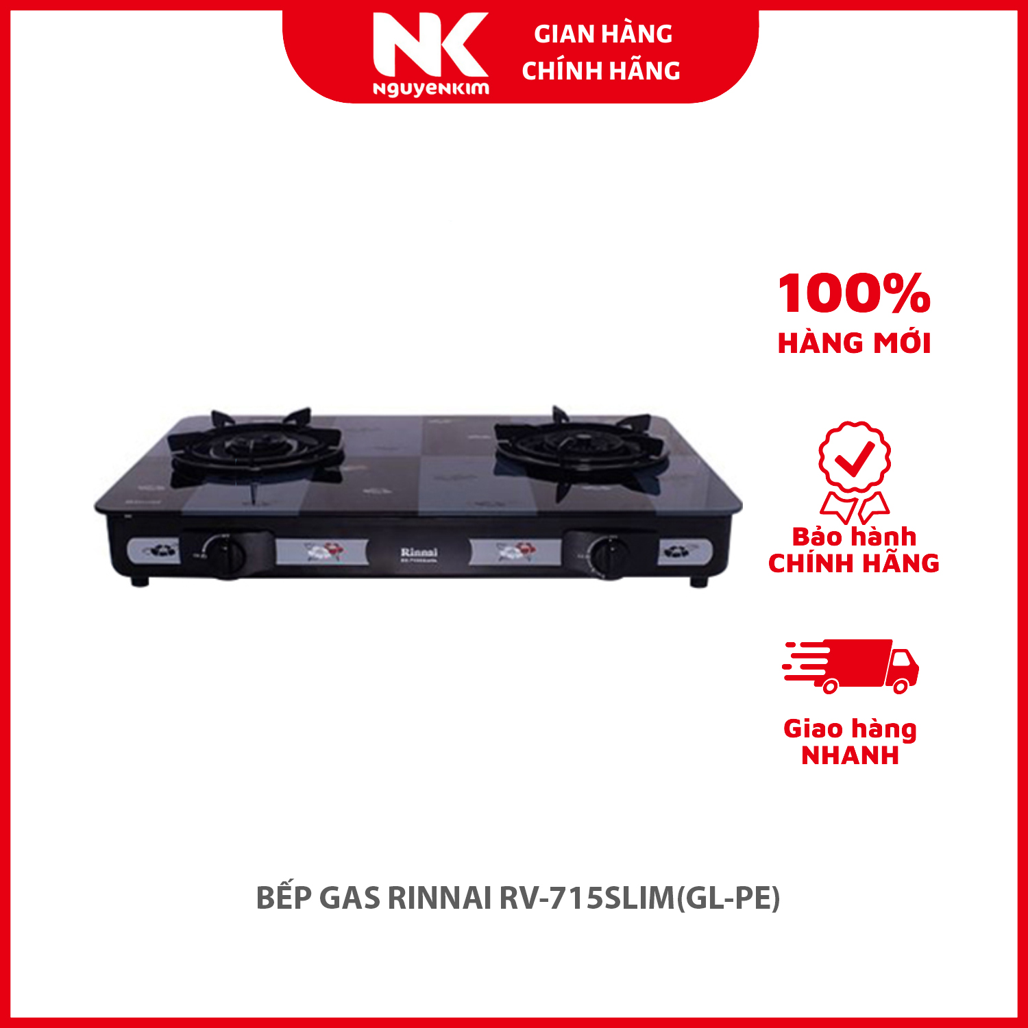 BẾP GAS RINNAI RV-715SLIM(GL-PE) - Hàng chính hãng