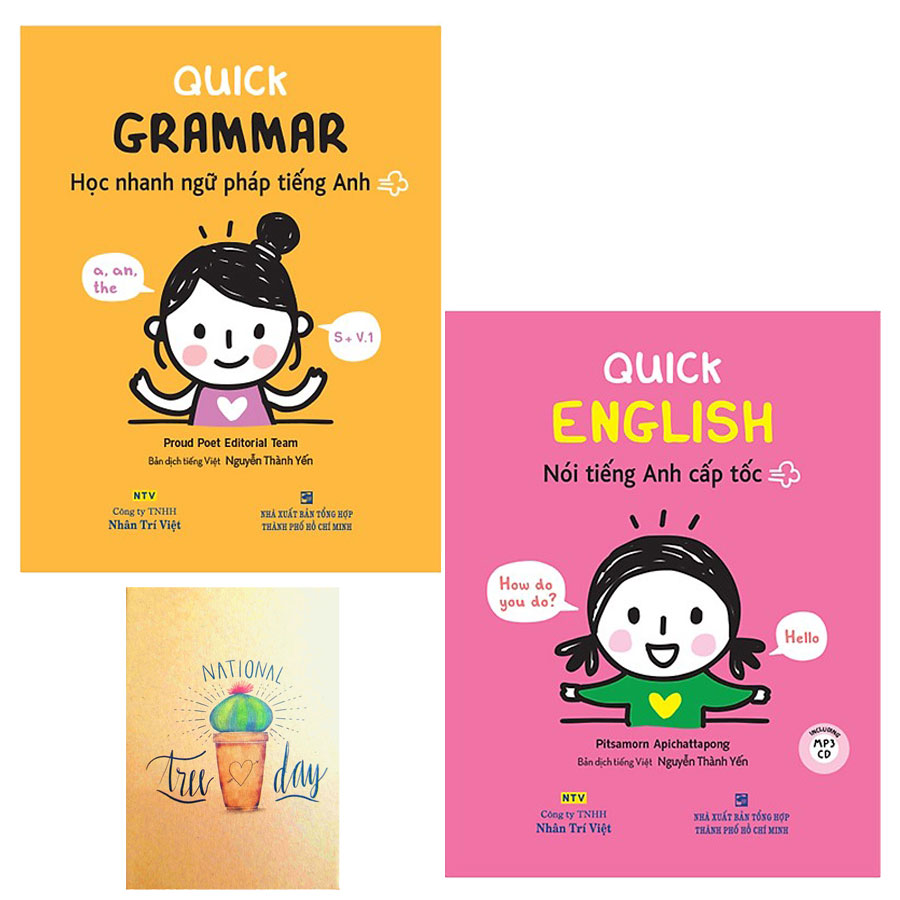 Combo Quick Grammar – Học Nhanh Ngữ Pháp Tiếng Anh và Quick English – Nói Tiếng Anh Cấp Tốc  ( Tặng Kèm Sổ Tay )