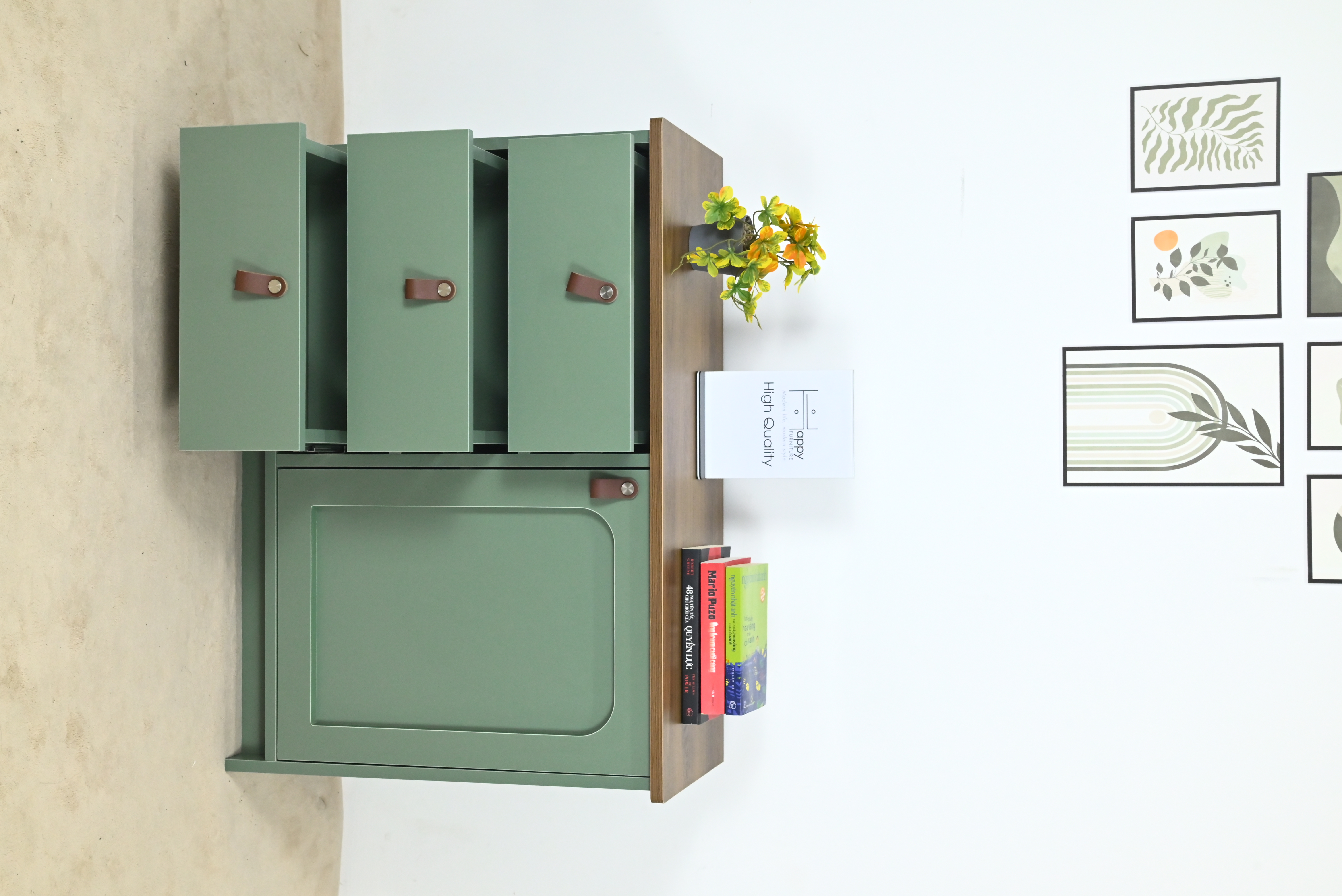 [Happy Home Furniture] NOMIA , Tủ lưu trữ 3 ngăn kéo - 1 cửa mở , 90cm x 35cm x 64cm ( DxRxC), THK_063