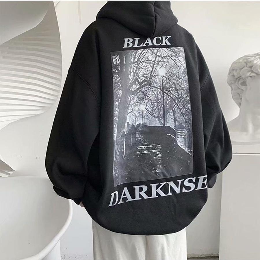 Áo mũ Hoodie Unisex Phong Boutique BLACK DARK form rộng 3 màu nỉ bông cặp đôi nam nữ Oversize Ulzzang thu đông