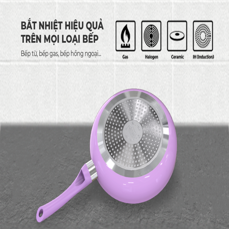 Bộ chảo quánh chống dính đáy từ Violet Sunhouse VI113