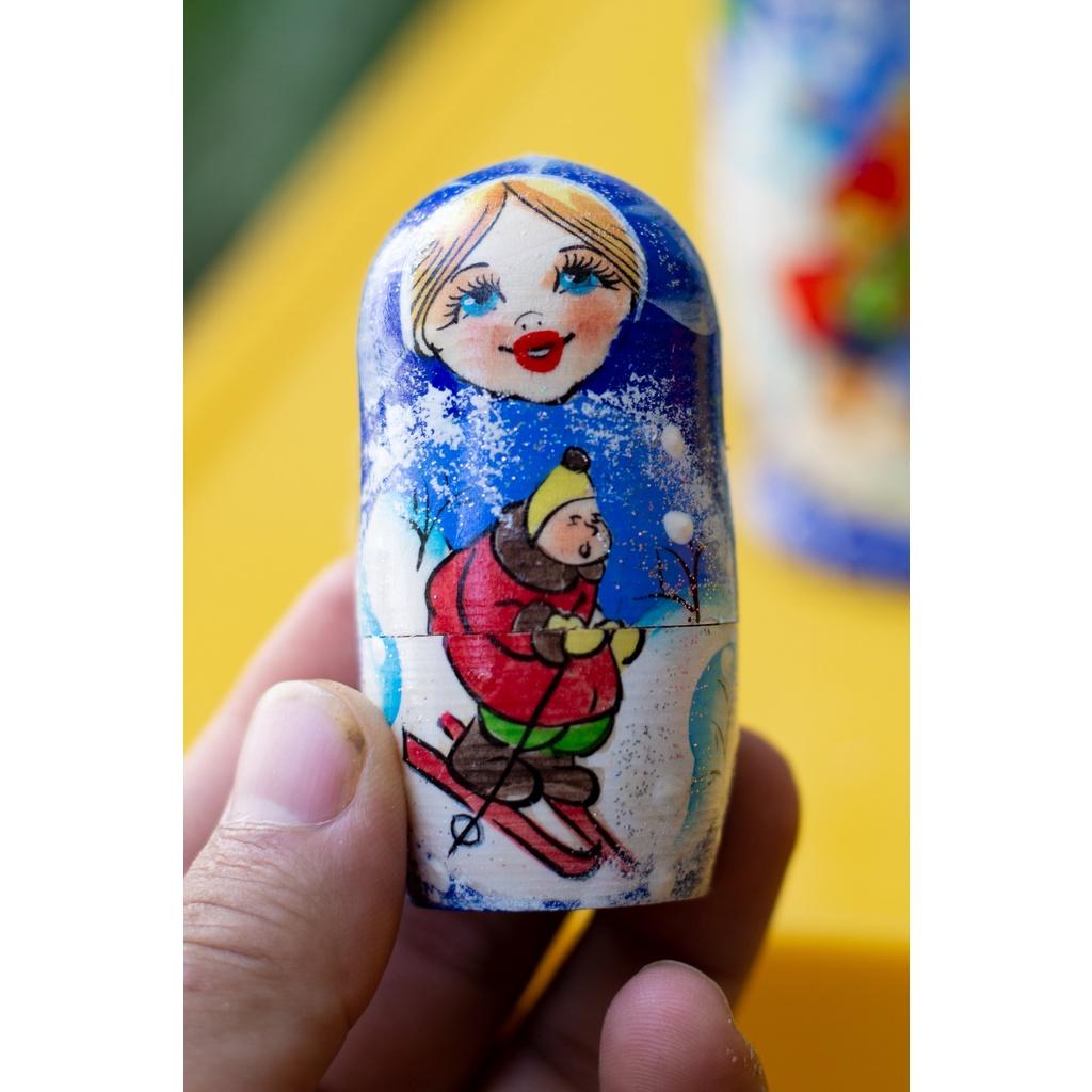 (RẤT DỄ THƯƠNG) BỘ BÚP BÊ NGA MATRYOSHKA 5 LỚP 15CM &quot;LỄ HỘI MÙA ĐÔNG&quot; QUÀ LƯU NIỆM NGA CỰC ĐẸP VÀ ĐỘC ĐÁO GIÁ ƯU ĐÃI