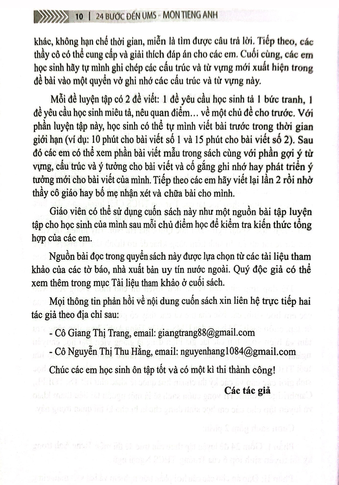 Tài liệu ôn thi môn Tiếng anh vào trường THCS Ngoại ngữ ĐHQG và Bổi dưỡng học sinh giỏi