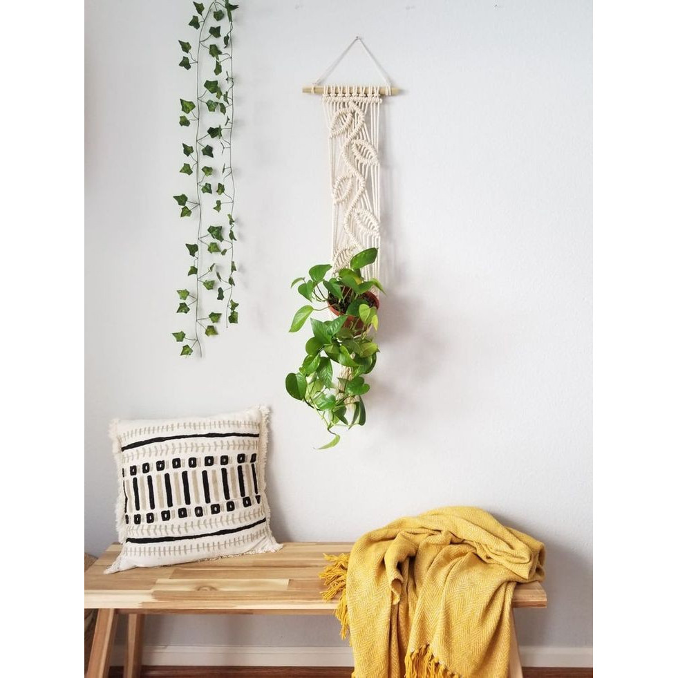 1 dây tết macrame treo chậu cây cảnh dễ thương