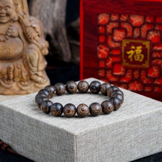 Vòng Tay Trầm Hương Tròn Đơn Sánh Chìm Nước- Trầm Hương Tự Nhiên - Trầm Việt- Size Nam Nữ, 10mm, 12mm, 14mm, 16mm, 18mm