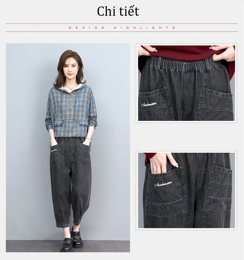 Quần Jean nữ dáng lửng cạp chun phong cách mới J01