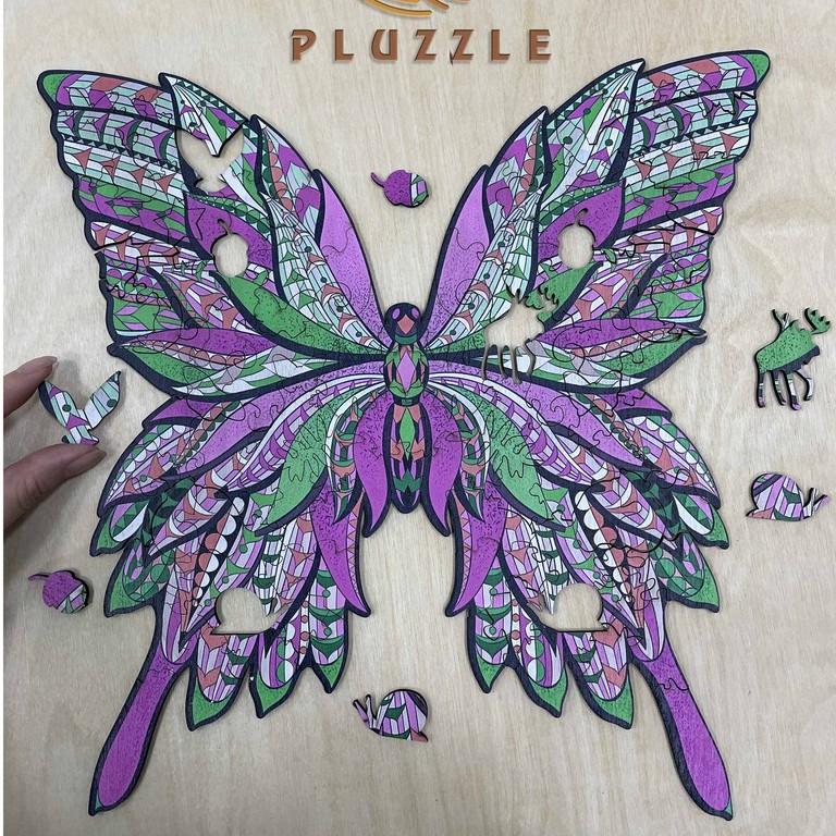 PLUZZLE Bộ xếp hình gỗ đồ chơi puzzle ghép hình con vật độc đáo - Con Bướm – PZ036