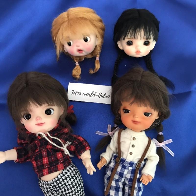 Wig len Tóc giả dành cho búp bê BJD Size 1/6 mong ming meng handmade.