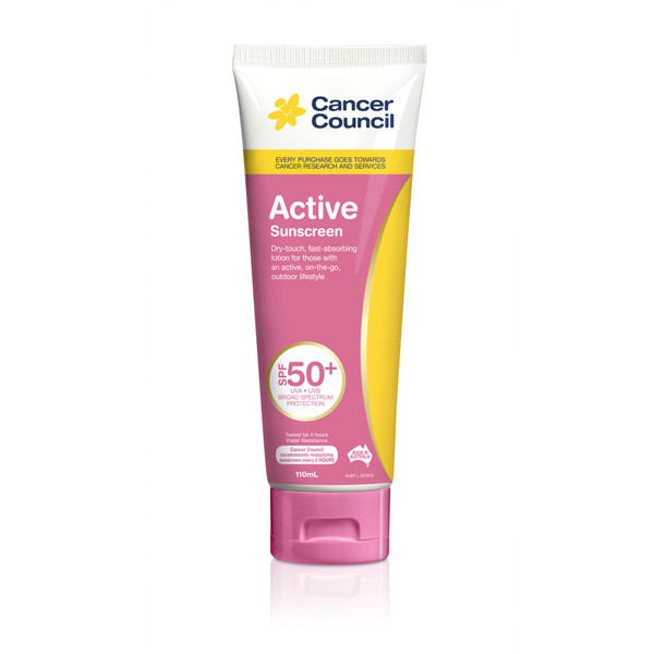 Kem chống nắng năng động Cancer Council - Active Pink SPF 50+/PA++++ 110ml