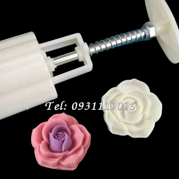 Khuôn trung thu lò xo, khuôn ép xôi 1 mặt hoa hồng – Loại 50 gram - Mã số 1740