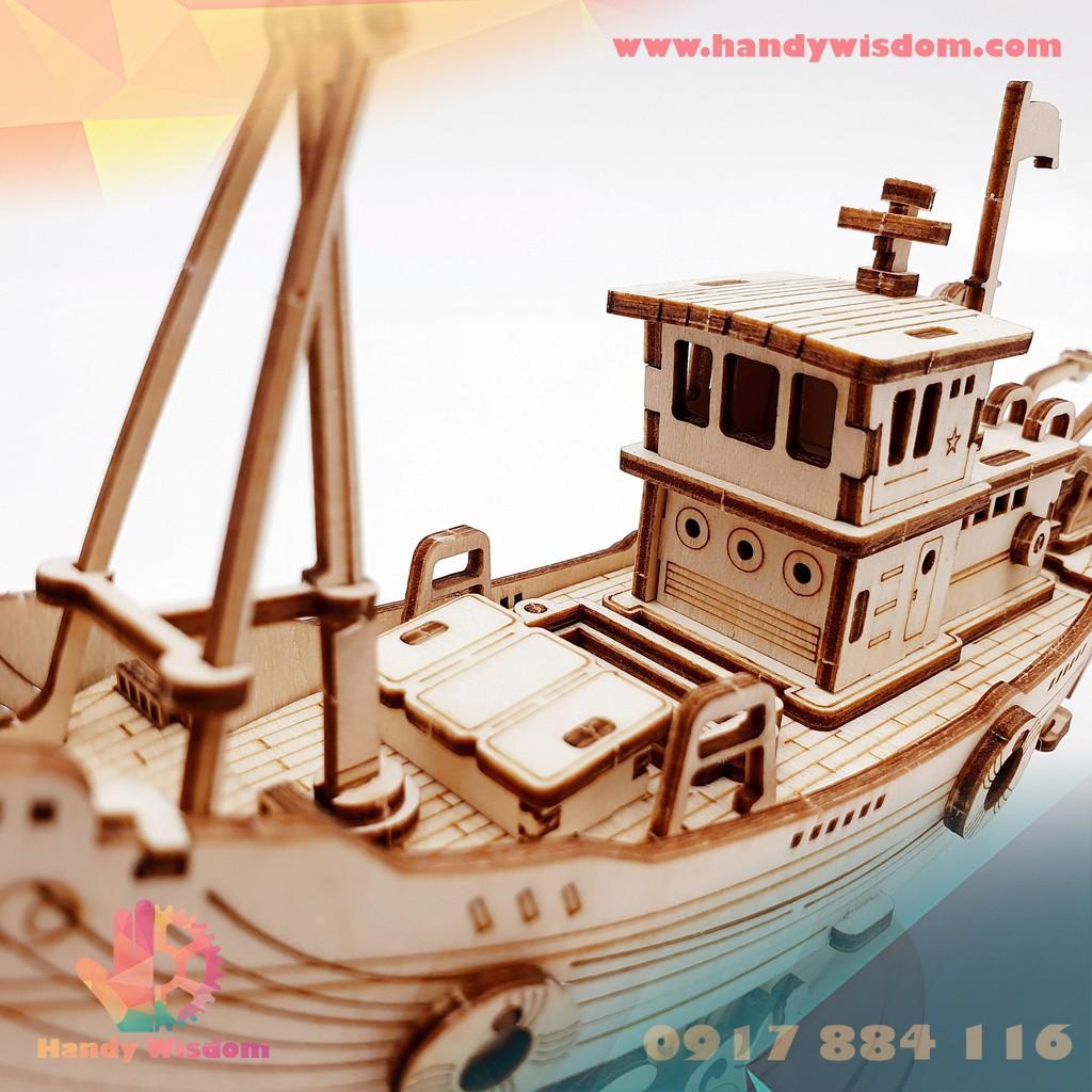 Mô hình lắp ghép gỗ Rolife - Tàu đánh cá - Robotime Fishing Ship TG308