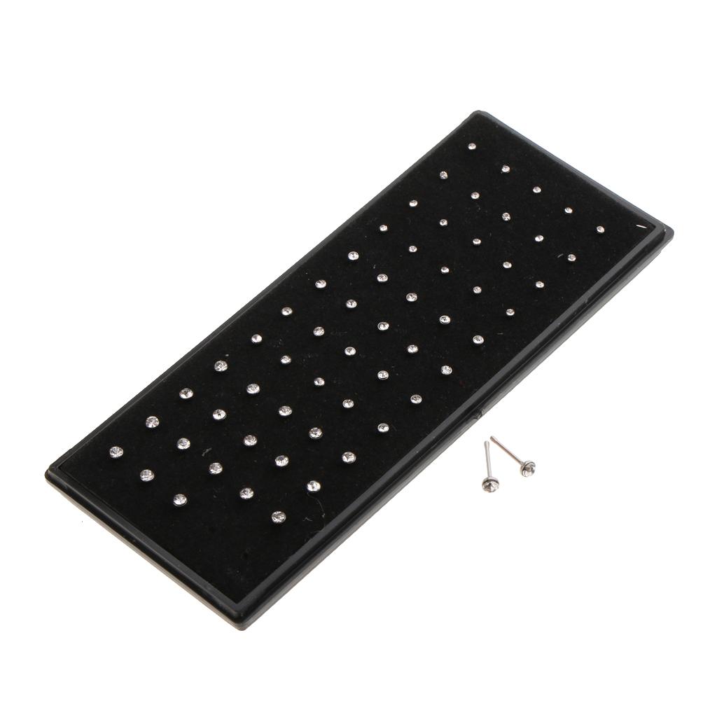 60pcs Stainless Steel Nose Rings Studs Body Piercing Jewelry Multi-Color