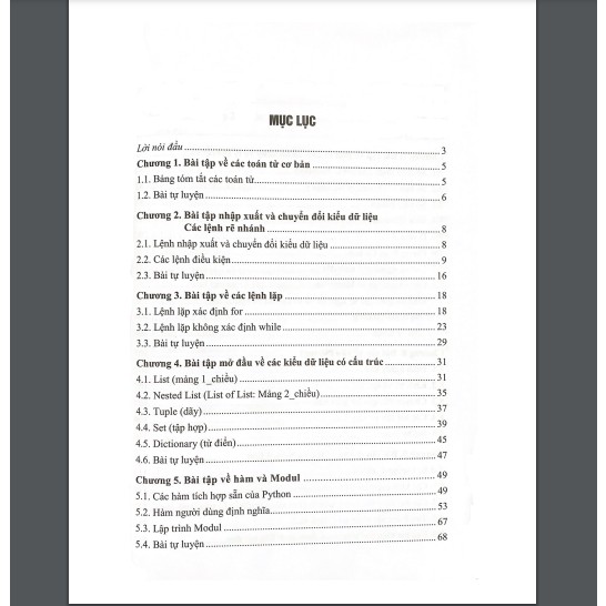 Bài tập lập trình với ngôn ngữ PYTHON - từ cơ bản đến nâng cao