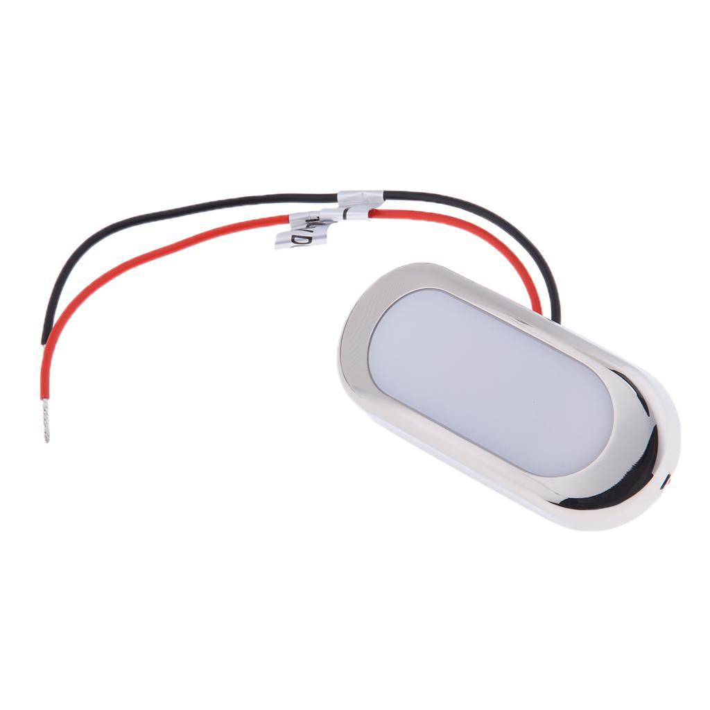 3" LED Oblong Stainless Courtesy Light Accent Yacht Marine Boat Blue