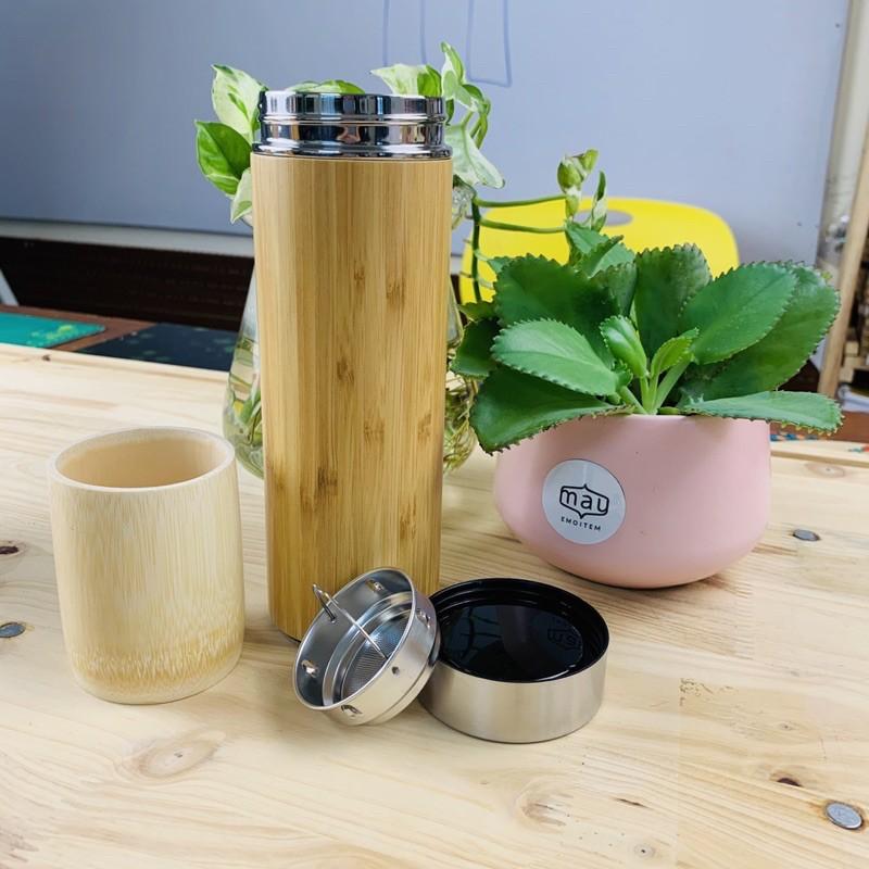 Bình giữ nhiệt tre 330ml sản xuất tai vietnam