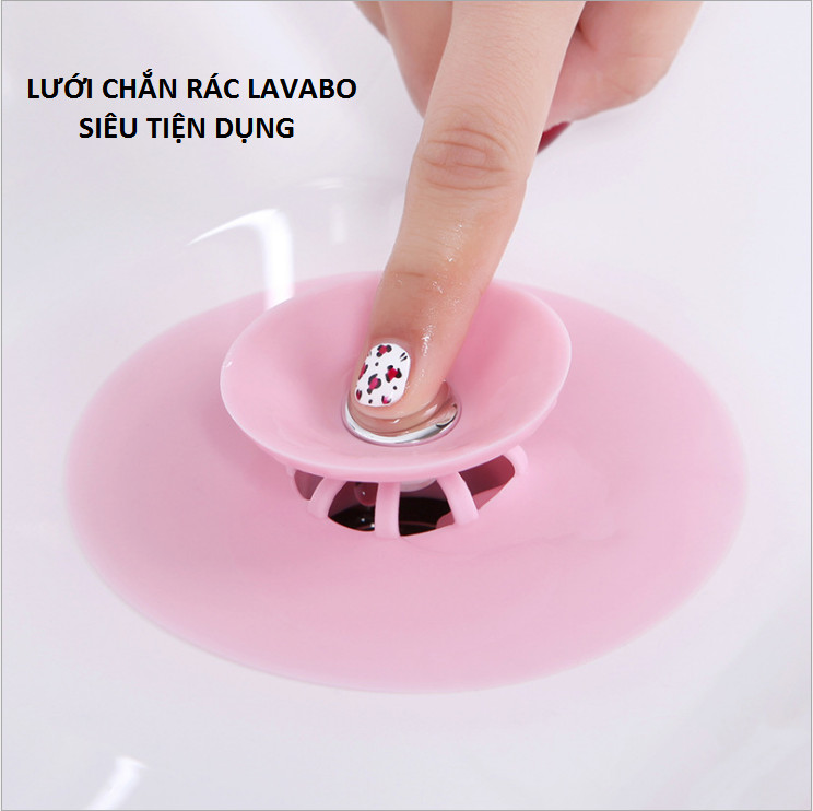 Miếng ngăn rác và giữ nước bồn rửa chén, lavabo, bồn rửa mặt GD247-LCRCC (giao màu ngẫu nhiên)