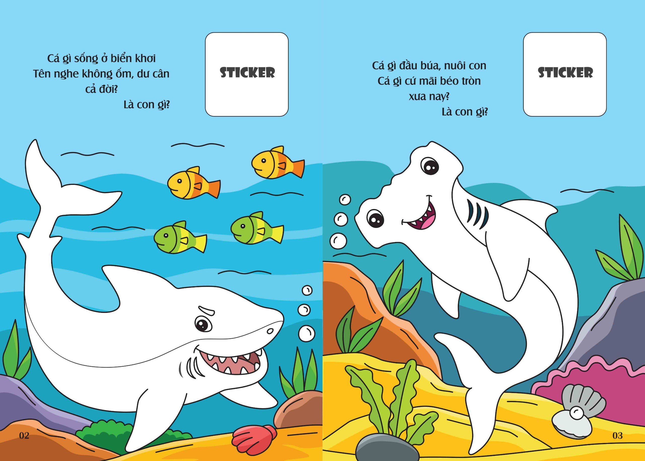 Hình ảnh Bé tô màu: Khám phá đại dương bí hiểm (20+ hình dán sticker)