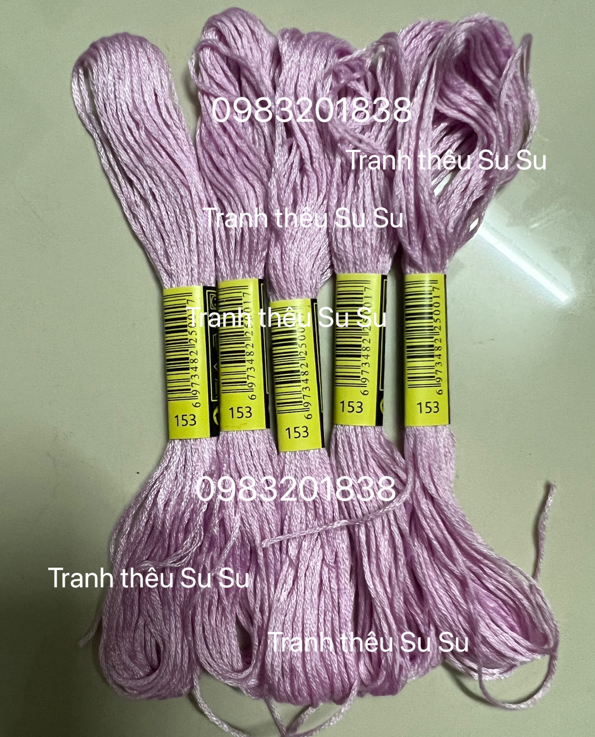 Chỉ cotton thêu tranh chữ thập mã DMC, các mã 150, 151, 152, 153, 154, 155, 156, 157, 158, 159, 160, 161, 162, 163, 164, 165, 166, 167, 168, 169