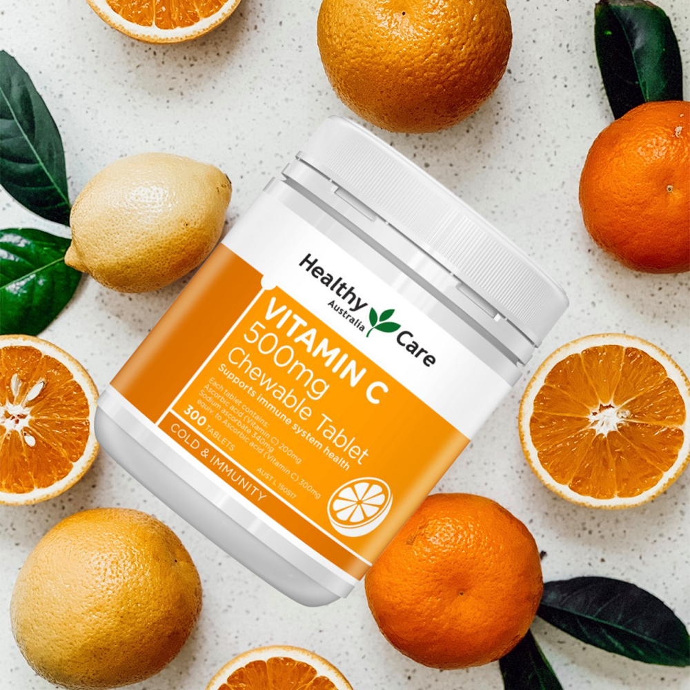 Vitamin C dạng kẹo Úc Healthy Care tăng sức đề kháng, sáng da, tăng sản xuất collagen, nhanh lành bệnh - Massel Official