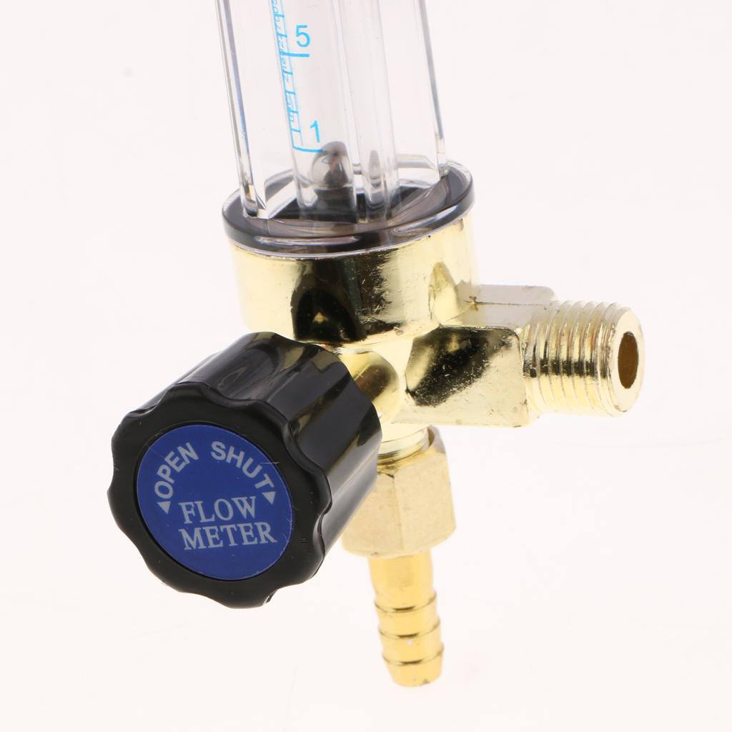 2 Chiếc Argon CO2 Khí Đo Lưu Lượng Đầu Vào Kết Nối Cho MIG Máy Hàn Tig 1/4PT Nam Đường Chỉ May Phù Hợp