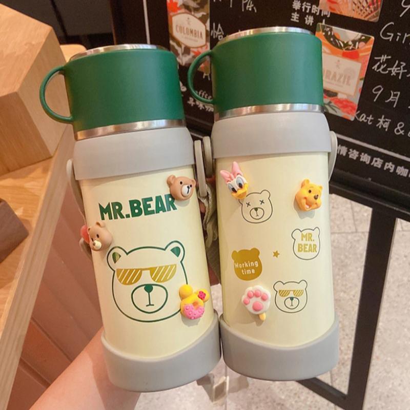 650Ml Dễ Thương Chân Không Thép Không Gỉ Cup Di Động Sinh Viên Lớn Dung Tích Thể Thao Ngoài Trời Bình Sữa Trẻ Em Chân Không Cách Nhiệt